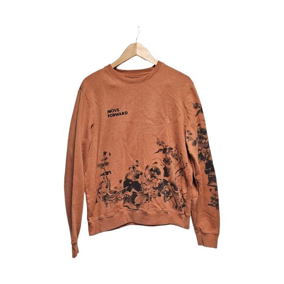 Blind Rooster Tops - BLIND‎ ROOSTER Sweatshirt  Medium Orange MOVE FORWARD Cherry Blossoms